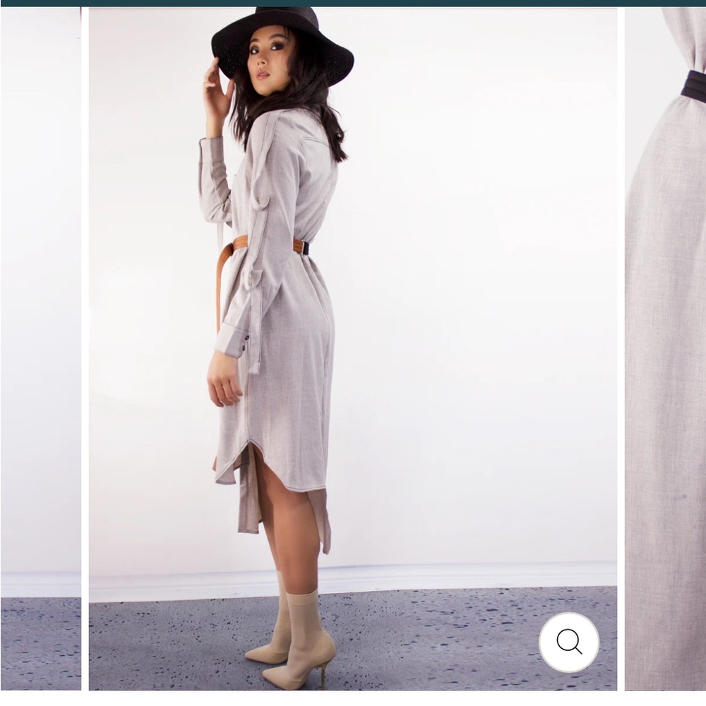 Anthropologie|Current Air|Womens dress|beige buttondown asymmetricaL#casual#chic
